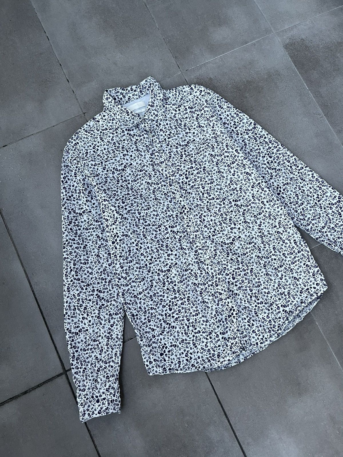 Diesel Diesel Floral Skull All Over Print White Black Shirt Size US L / EU 52-54 / 3 - 7 Thumbnail
