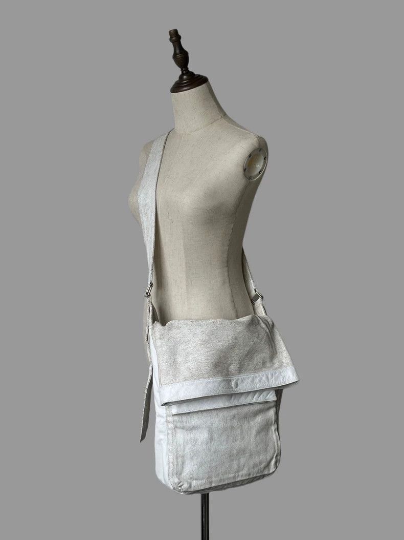 Ys YS By Yohji Yamamoto Coated Crossbody Bag in White, Men's