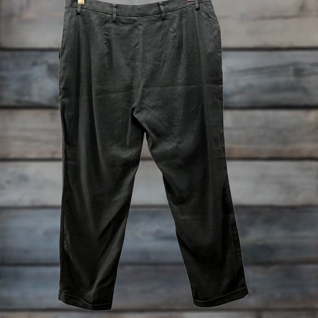 Les Copains Les Copains Linen Blend Pants Womens IT 46 US 10 Black Tapered Cropped Pants Ladies 10 Black Cropped Dress Pants Mens Womens Womens? Size 32" / US 10 / IT 46 - 1 Thumbnail