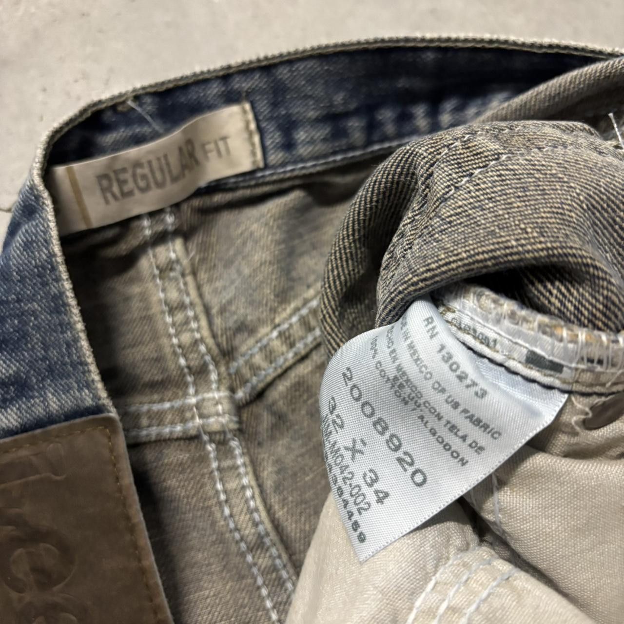 Japanese Brand × Vintage Crazy Vintage Y2K/2000s Grunge Dark Wash Denim Jeans! Size US 32 / EU 48 - 8 Thumbnail
