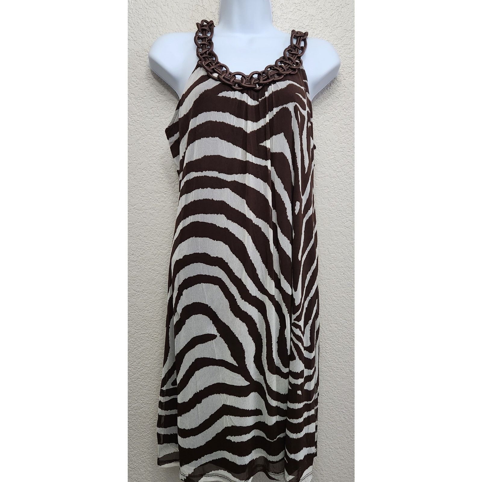 I.N.C I.N.C International Concepts Brown Animal Print Dress Large Size L / US 10 / IT 46 - 1 Thumbnail