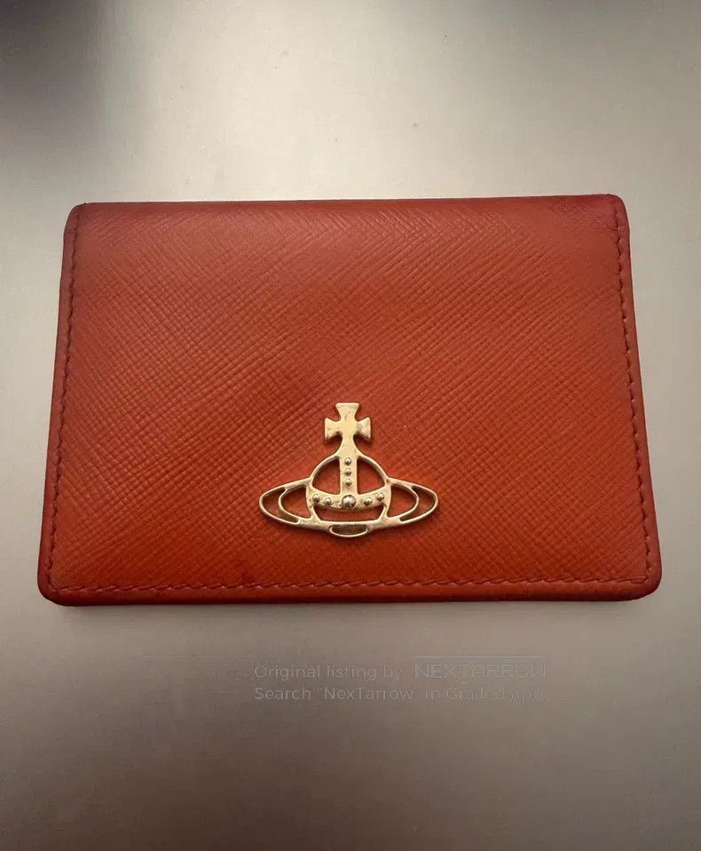 Vivienne Westwood Saturn leather card case