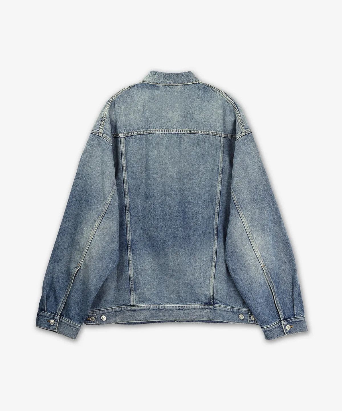 Balenciaga o1w1db10126 Denim Oversized Jacket in Blue Size US M / EU 48-50 / 2 - 2 Thumbnail