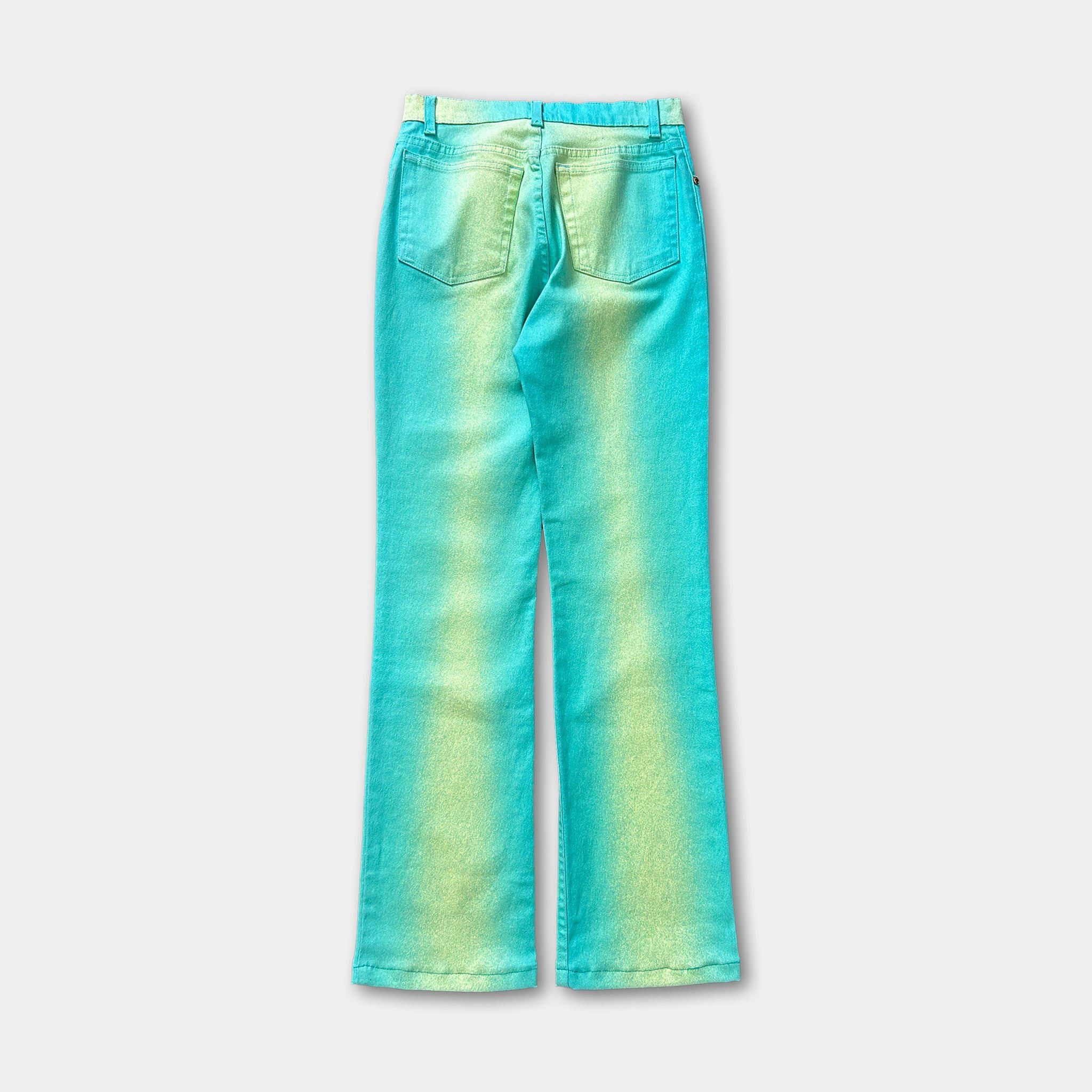 Just Cavalli Just Cavalli 2000's Turquoise Tie-Dye Gradient Jeans Size 28" / US 6 / IT 42 - 5 Thumbnail
