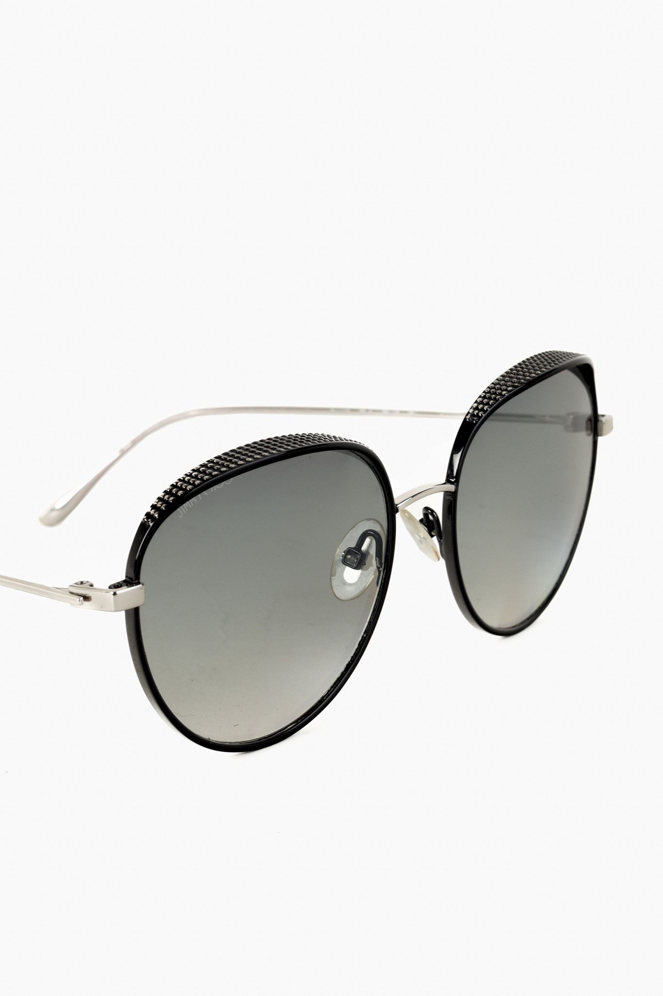 Jimmy Choo Jimmy Choo Ello/S Jin IC Round Gunmetal Textured Sunglasses Size ONE SIZE - 5 Thumbnail