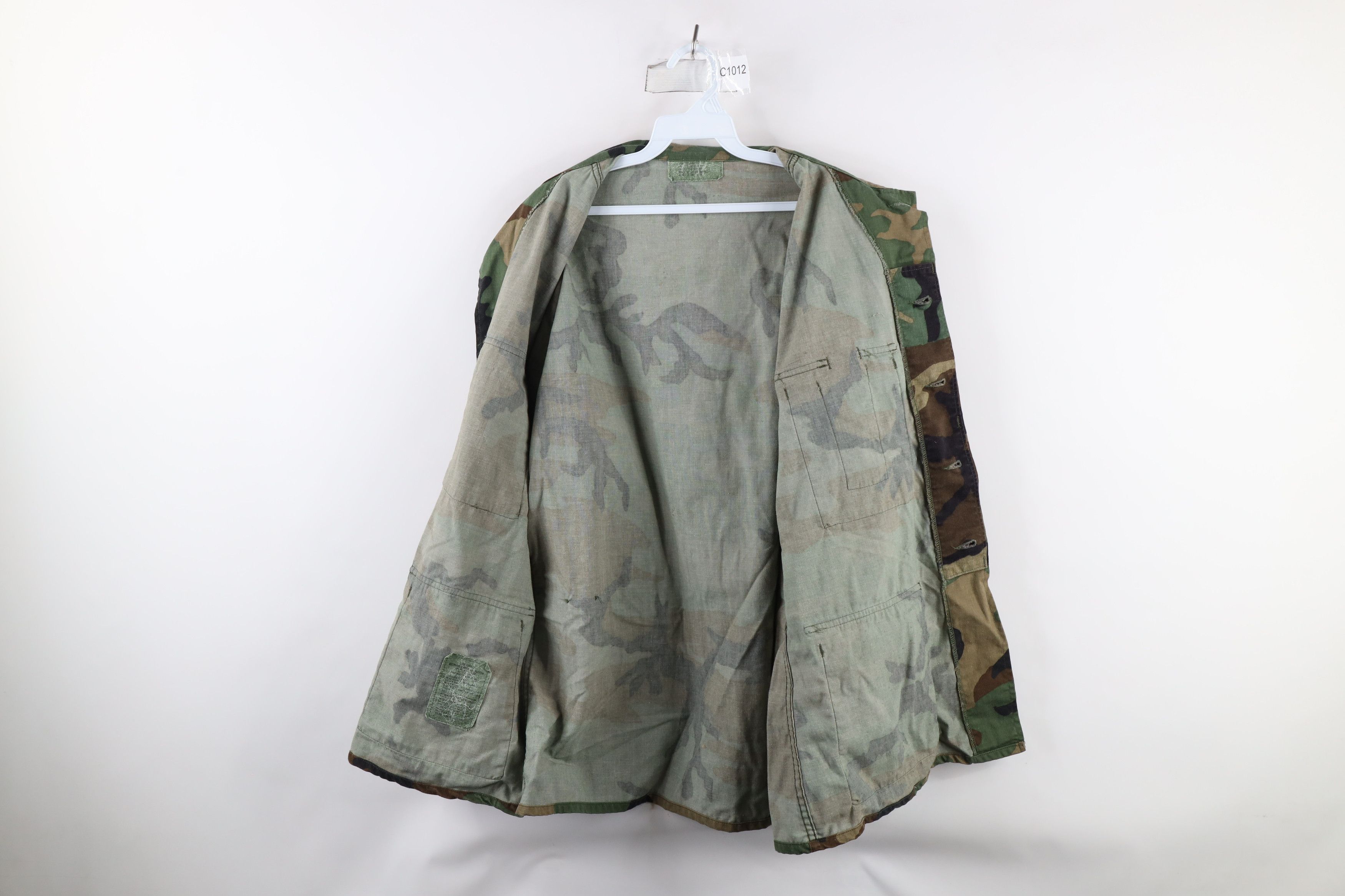 Vintage Vintage 90s Woodland Camouflage Combat Coat Jacket USA Size US M / EU 48-50 / 2 - 9 Thumbnail