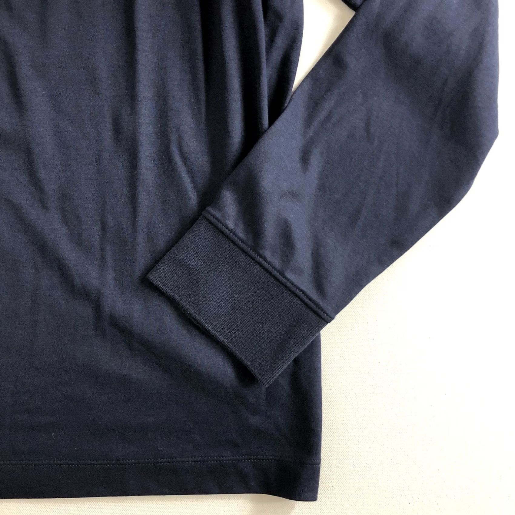 Banana Republic Banana Republic Pullover Shirt Men Large Blue Striped Cotton Mock Neck Zip Quarter ZIP All Seasons Winter Summer Spring Fall Luxury Touch Size US L / EU 52-54 / 3 - 4 Thumbnail