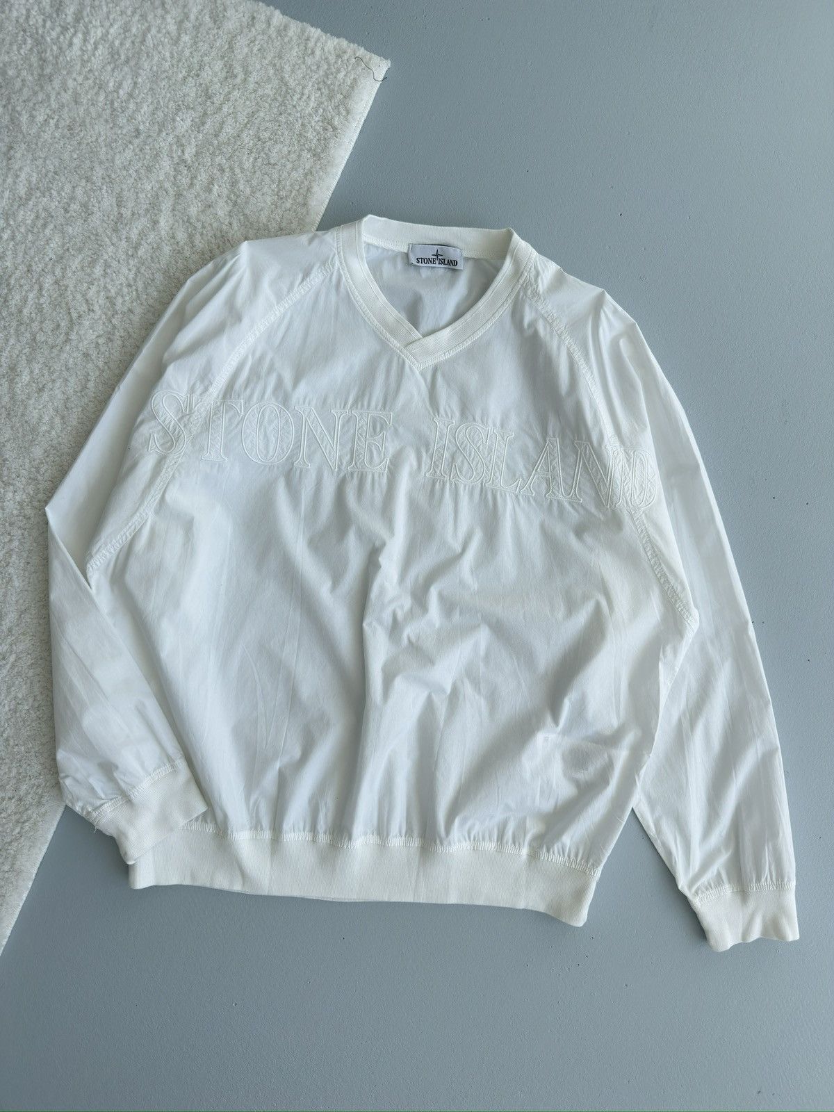 Stone Island Stone Island Embroidered Logo Oversized Sweatshirt White Size US XL / EU 56 / 4 - 4 Thumbnail