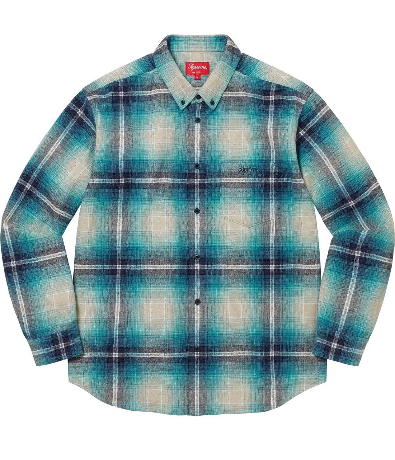 Supreme Supreme Shadow Plaid Flannel Shirt Blue Cotton Ombre Size XL |  Grailed