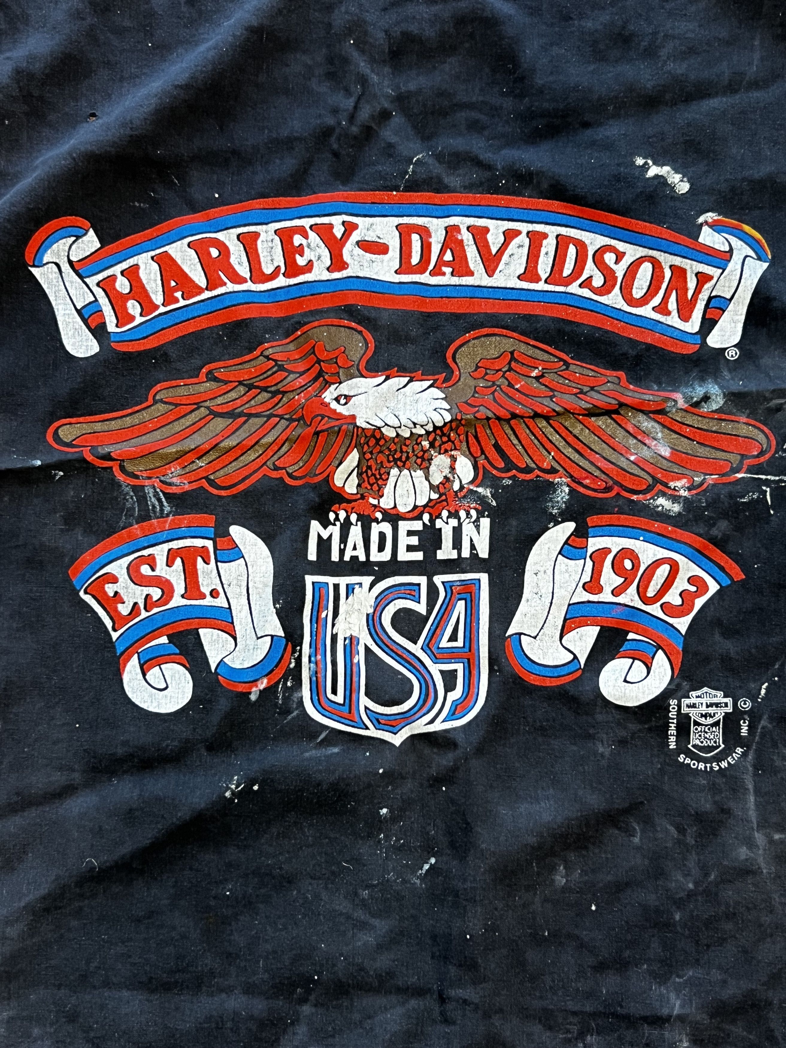 Vintage Vintage 1980's Official Harley Davidson Eagle Logo Bandana Size ONE SIZE - 2 Thumbnail