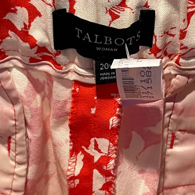 Talbots Talbots Pant Heritage Orange White Floral 20W Size 42" / US 20 - 5 Thumbnail