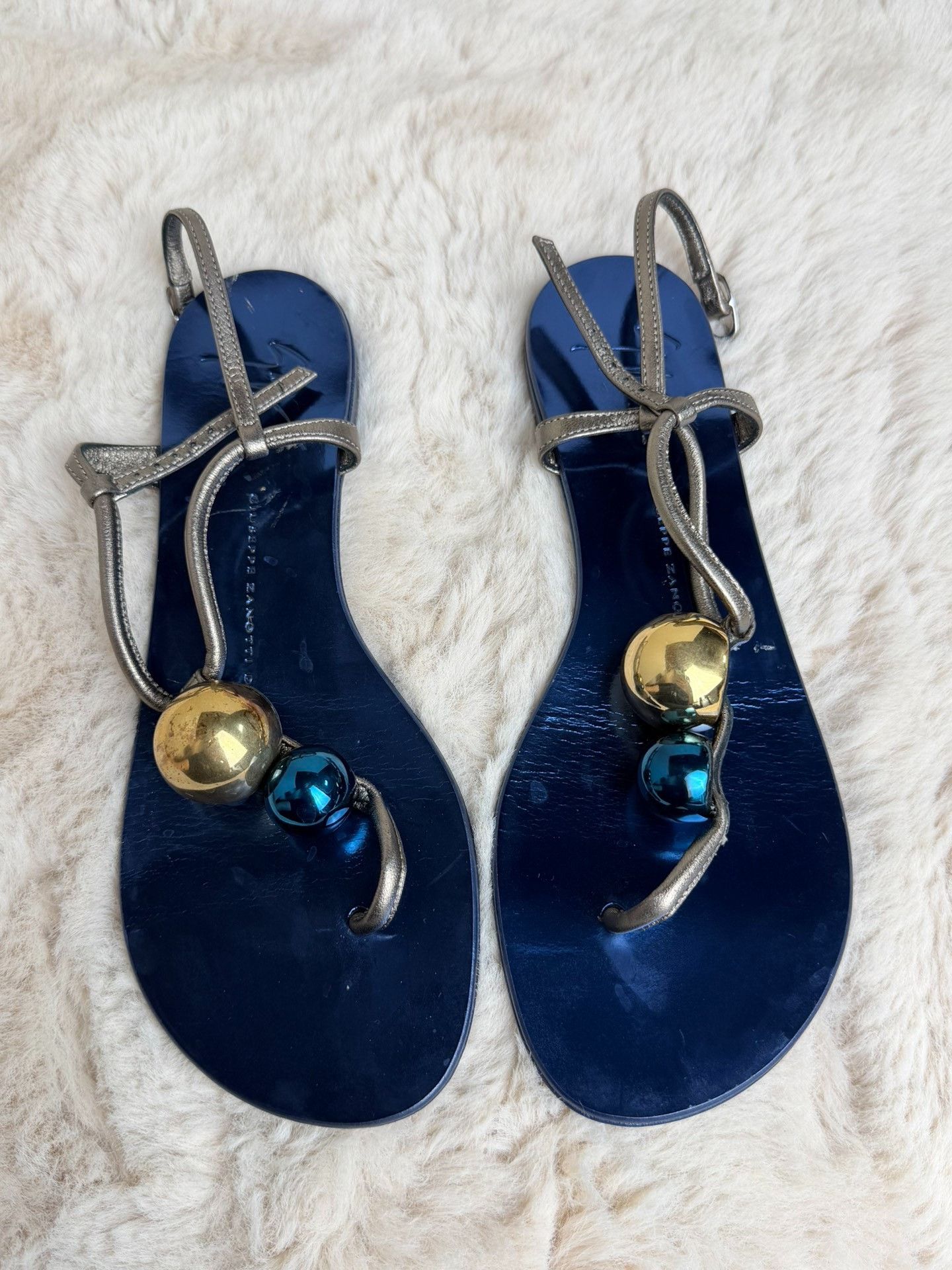 Giuseppe Zanotti Giuseppe Zanotti Blue Sandals us_7 Women Size US 7 / IT 37 - 1 Thumbnail