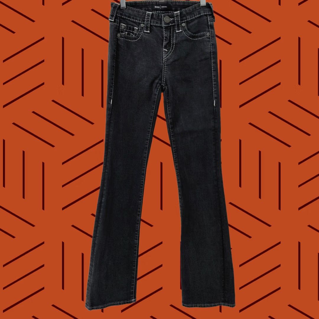 True Religion True Religion BECCA Mid Rise Bootcut Jeans Black Solid Denim Women Size 27 Size 27" / US 4 / IT 40 - 1 Thumbnail