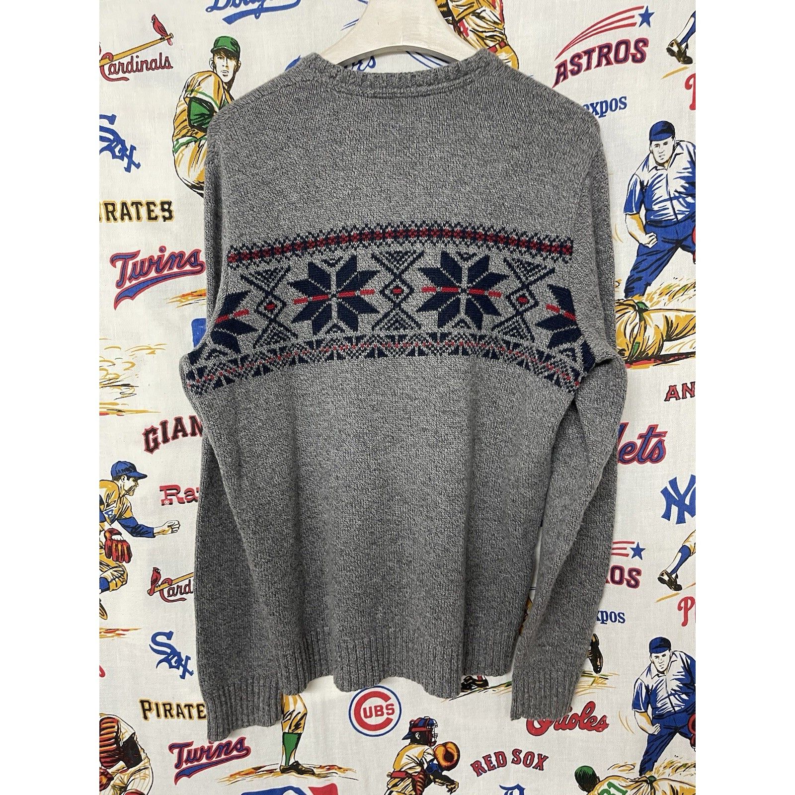 Eddie Bauer VTG Y2K 90S EDDIE BAUER WOOL KNIT NORDIC SNOWFLAKE SWEATER G Size US L / EU 52-54 / 3 - 5 Thumbnail