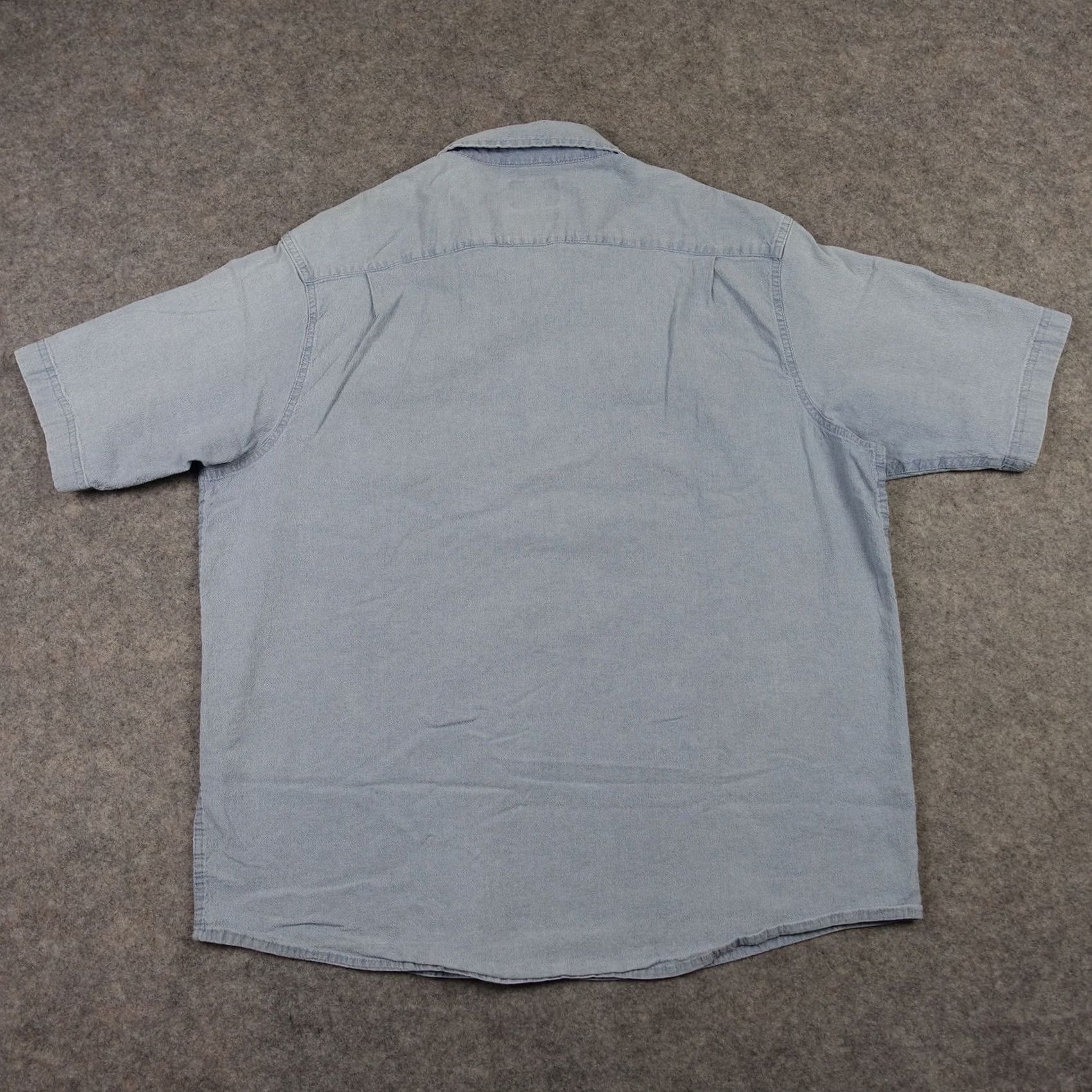 Wrangler VINTAGE Wrangler Shirt Mens XL Comfort Flex Denim Short Sleeve Button Up Pockets Size US XL / EU 56 / 4 - 7 Thumbnail