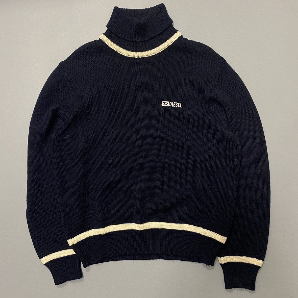 Diesel Diesel Y2K Knit Pullover Sweater Dark Blue Vintage Mens L Size US L / EU 52-54 / 3 - 1 Thumbnail