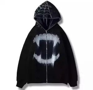 Other Fangs & cobweb rhinestone oversized zipup hoodie Size US M / EU 48-50 / 2 - 2 Thumbnail