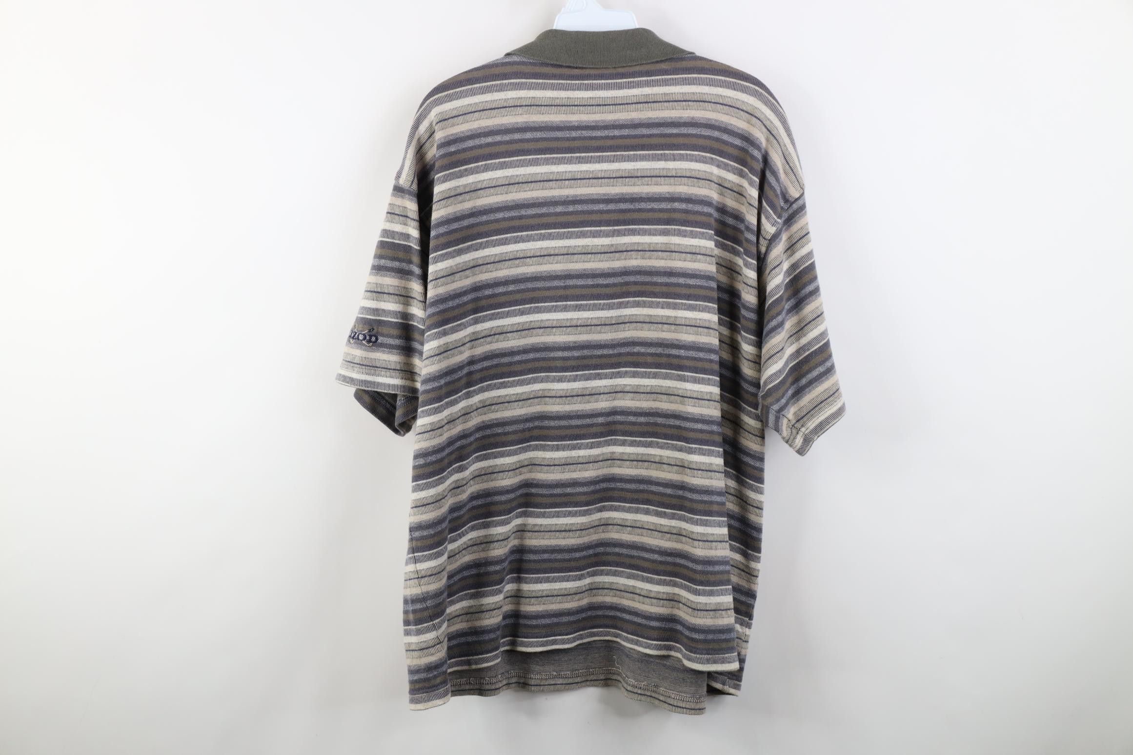 Vintage Vintage 90s Streetwear Striped Knit Collared Golf Polo Shirt Size US XL / EU 56 / 4 - 11 Thumbnail