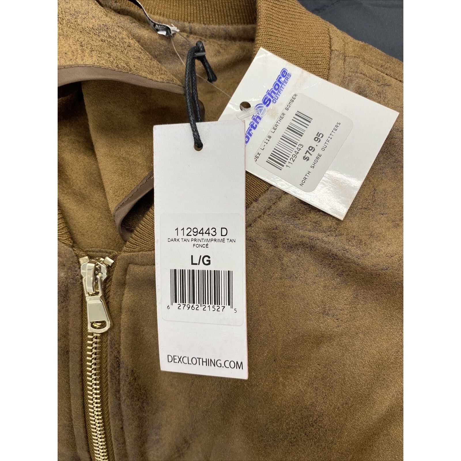 D.Exterior DEX Womens Jacket Large Tan Faux Suede Vegan Leather Bomber Size L / US 10 / IT 46 - 3 Thumbnail