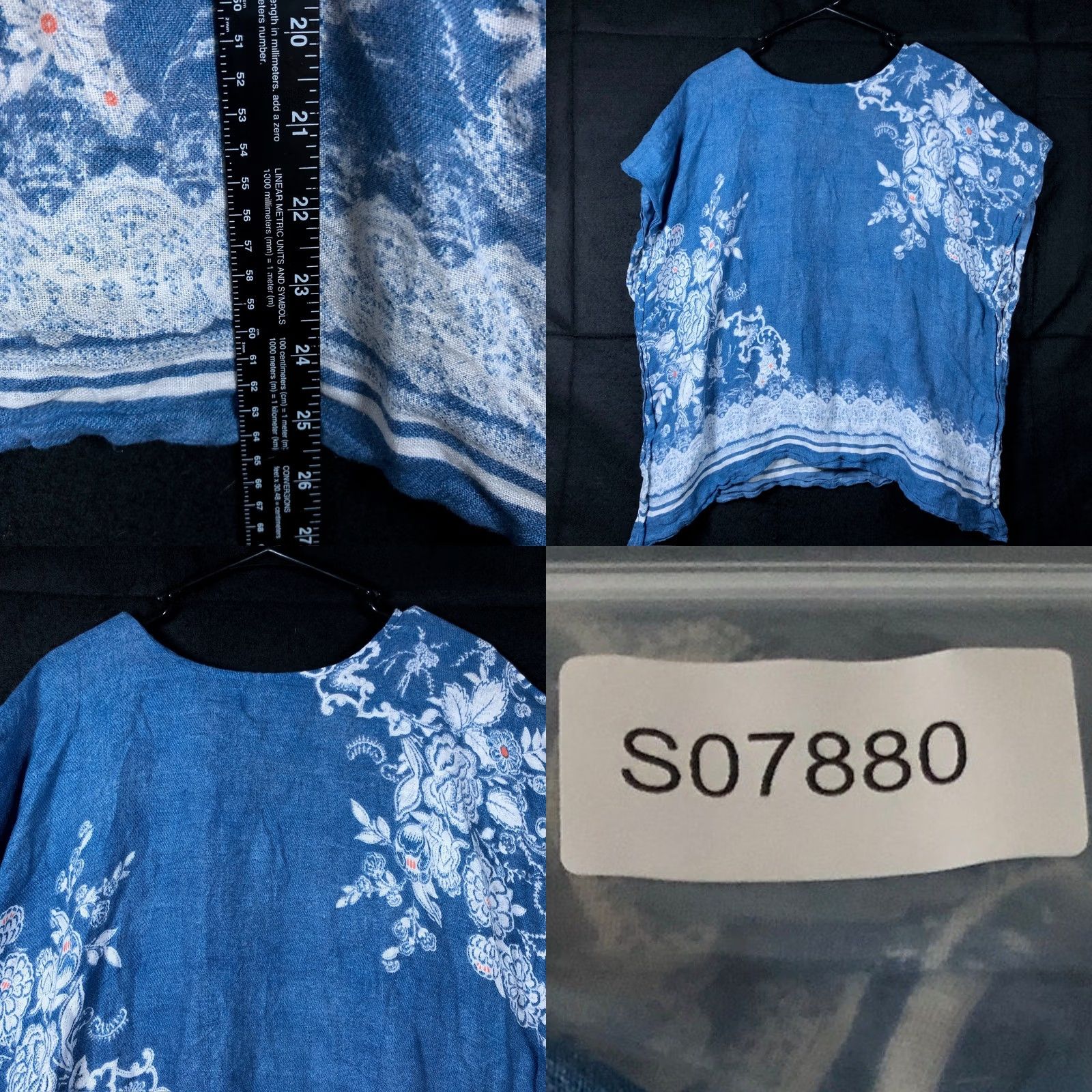 Vintage Chicos Womens Blouse Blue White Floral Cap Sleeve V Neck Boxy Lightweight Shirt Adults L Party/Cocktail Workwear Casual Womens Size L / US 10 / IT 46 - 8 Thumbnail