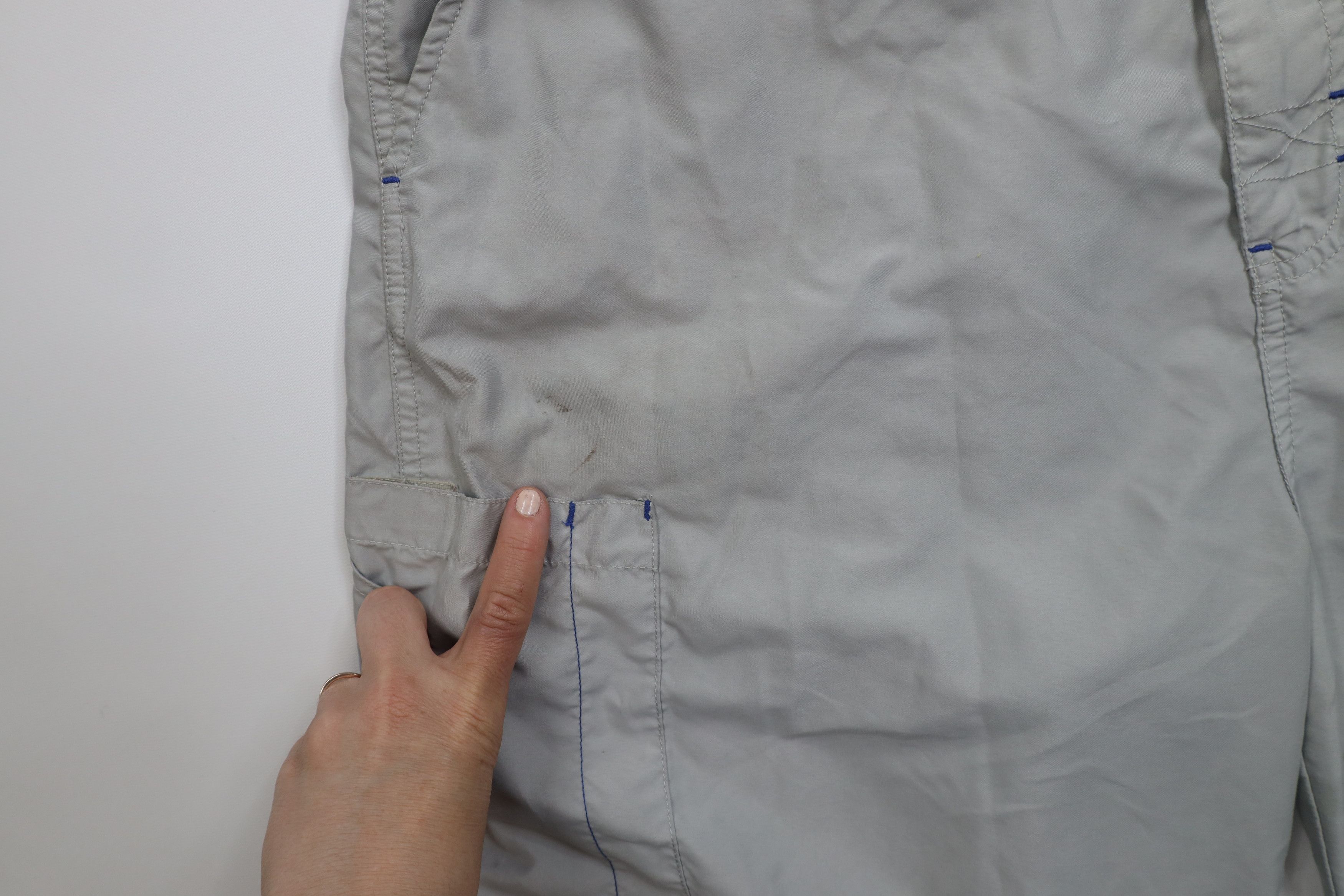 Vintage Vintage 90s Streetwear Fit Microfiber Cargo Shorts Gray Size US 38 / EU 54 - 6 Thumbnail