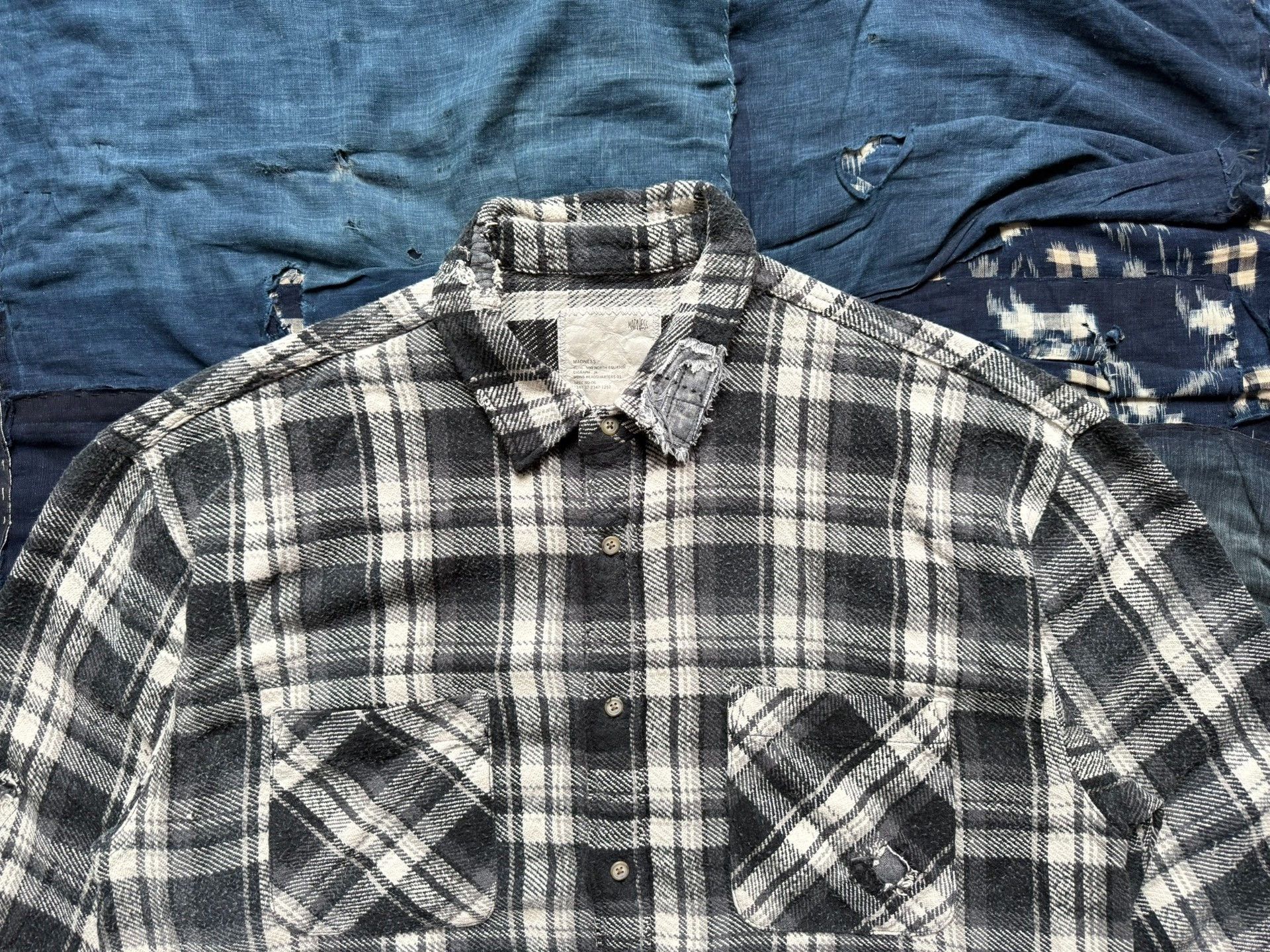 Madness MADNESS Shredded Check Shirt Size US XXS / EU 40 - 4 Thumbnail