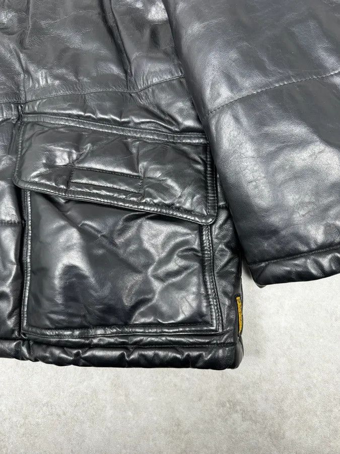 Armani 1990s Armani Black Leather Puffer Jacket Size US XL / EU 56 / 4 - 10 Thumbnail