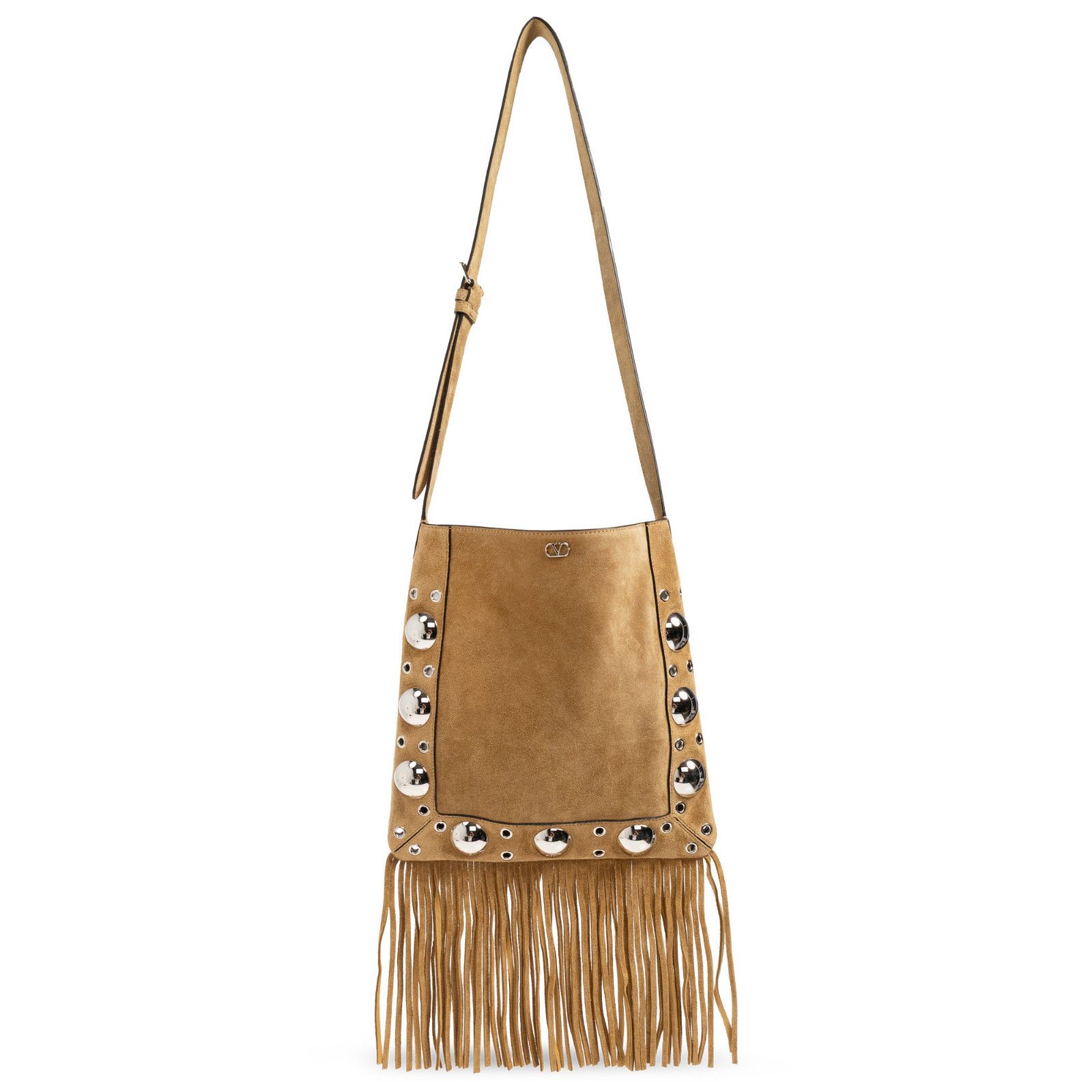 Valentino VALENTINO GARAVANI Suede Studded Beige Shoulder Bag New & Au Size ONE SIZE - 1 Thumbnail