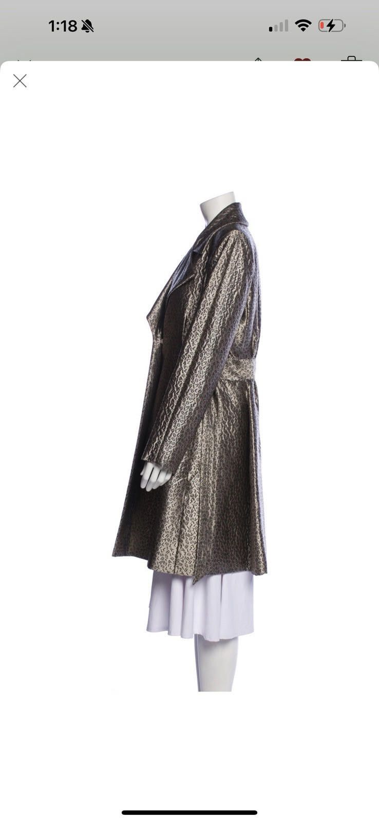 Bill Blass Bill Brass Silver Logo Embossed Waisted Blazer Coat Sz12/M-L Size XL / US 12-14 / IT 48-50 - 3 Thumbnail