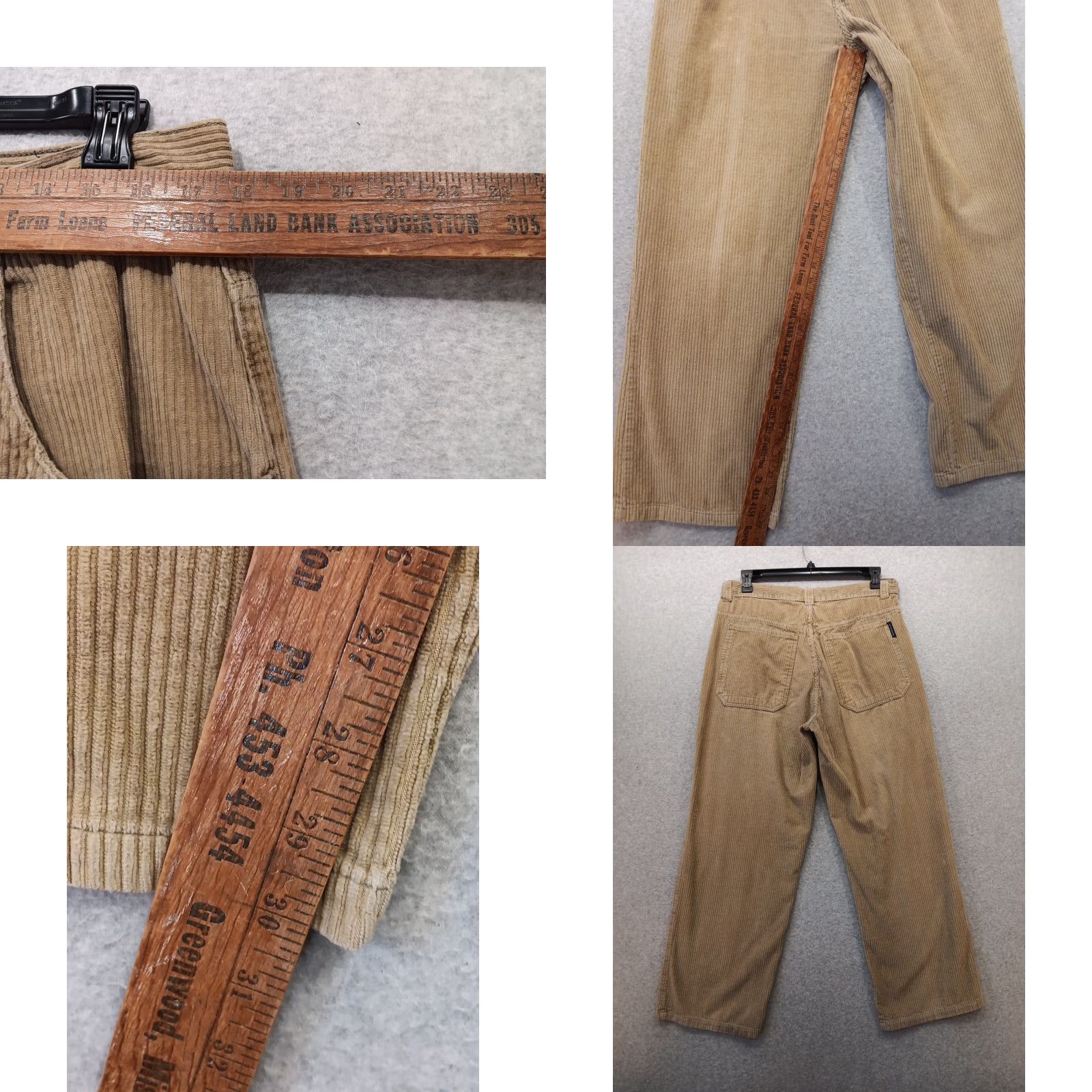 Vintage VTG On The Brink Corduroy Pants 36x32 Tan Flat Front Baggy Fit 90s Y2K Wide Leg Mens Regular Straight Size US 36 / EU 52 - 8 Thumbnail