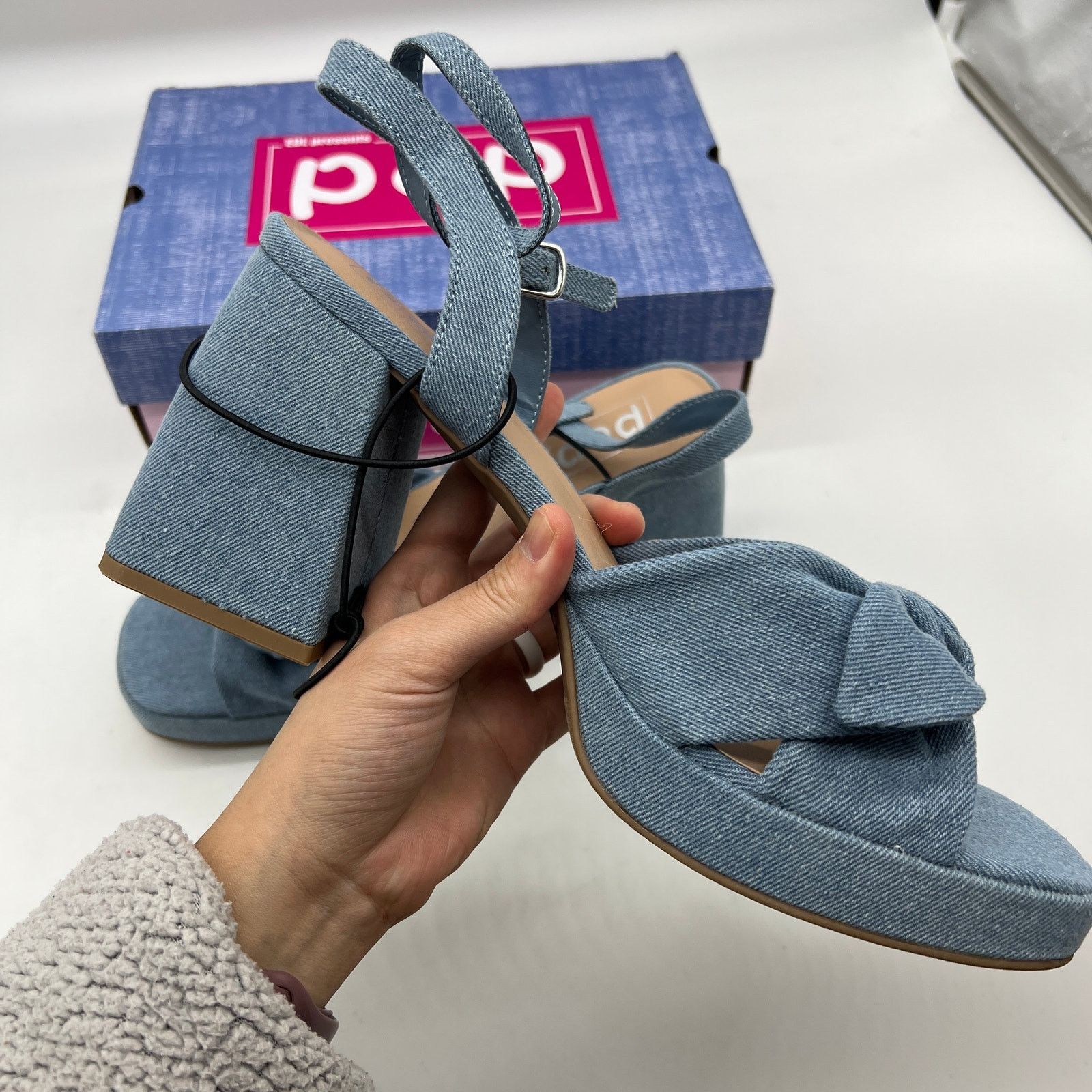 Other Pop Womens Giving Heeled Sandals Chambray Blue Size US 11 / IT 41 - 6 Thumbnail