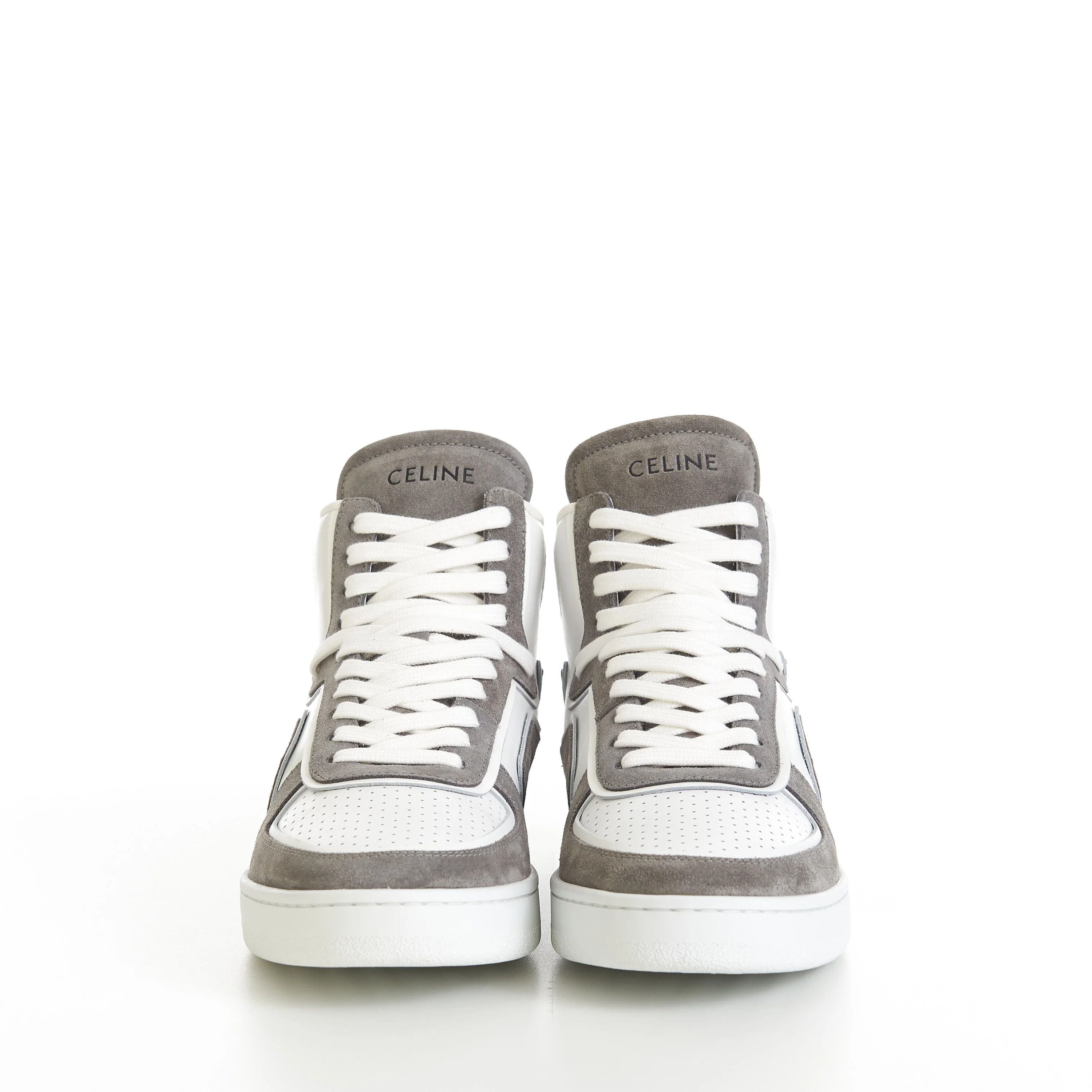 Celine o1bcso1str0625 342813721C Hi-Top Sneakers Grey/Optic White Size US 7 / EU 40 - 3 Thumbnail