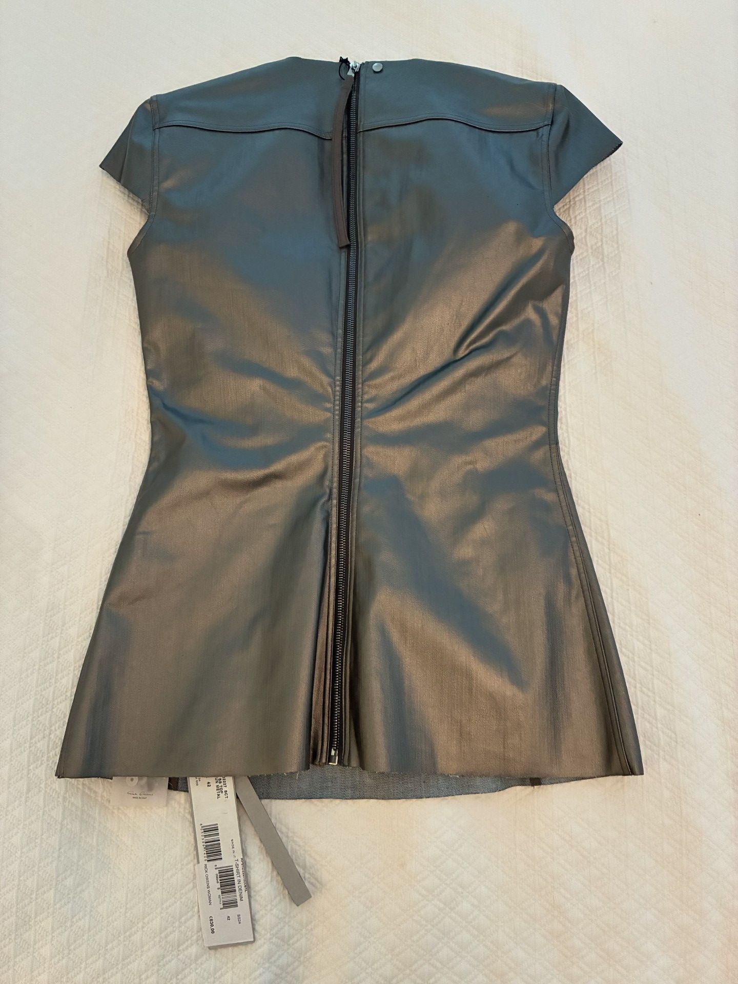 Rick Owens Edfu SS24 Metallic Corset Top with Short Sleeves Size M / US 6-8 / IT 42-44 - 2 Thumbnail