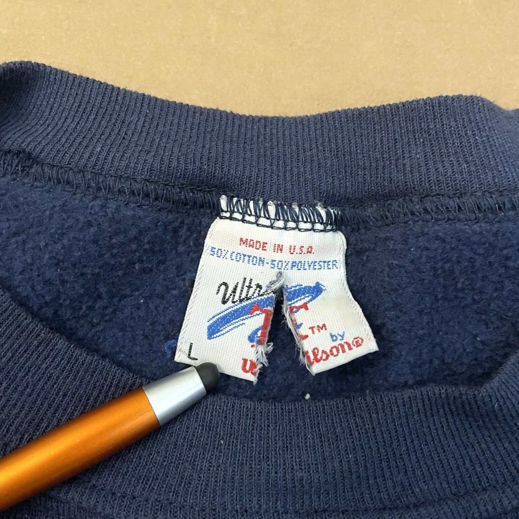 Wilson VINTAGE Wilson Sweatshirt Adult Large Blue Pullover 90s Logo Graphic Print Crew Neck Knits Size US L / EU 52-54 / 3 - 7 Thumbnail