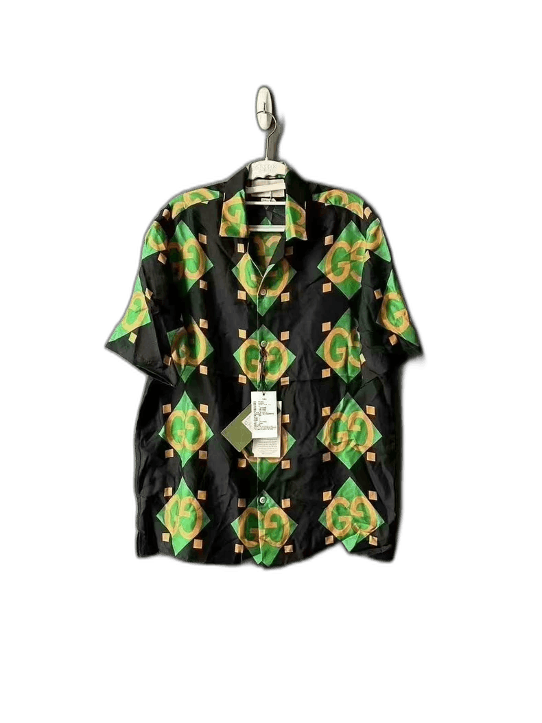 Gucci Printed Silk Short Sleeve Shirt