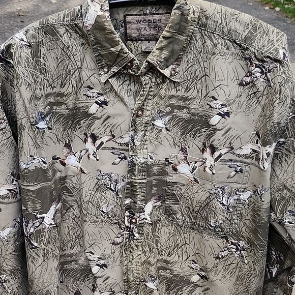Vintage Woods & Water Outfitters Ducks Camouflage Long Slv Casual Bu Size US M / EU 48-50 / 2 - 2 Thumbnail