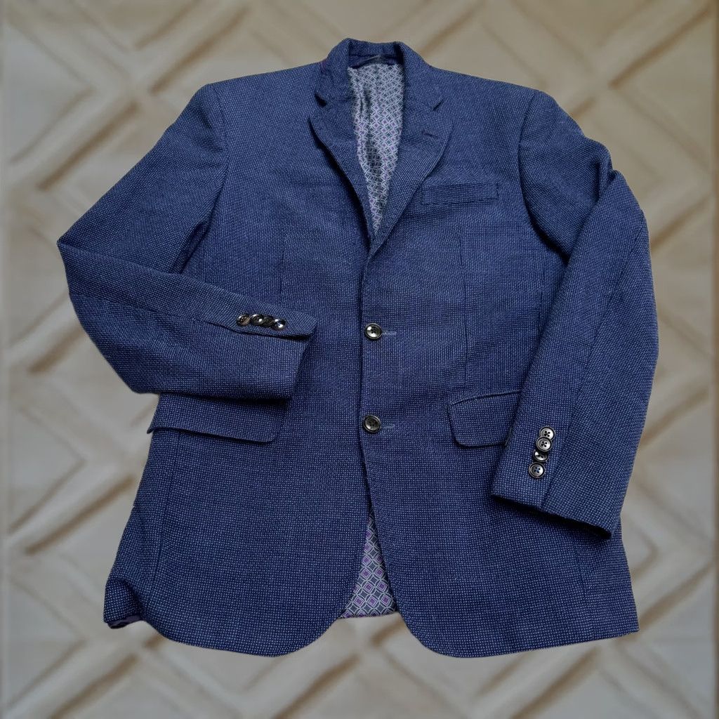 Ted Baker Ted Baker London Endurance Jay SPJ Wool Blazer Jacket Mens 38R Blue Double Vent Size 38R - 1 Thumbnail