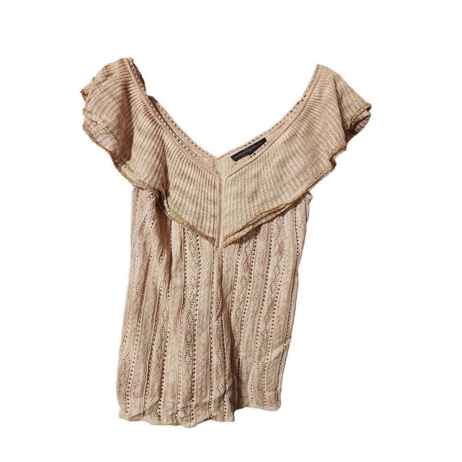 White House Black Market White house black market S sparkly gold v neck top Size S / US 4 / IT 40 - 4 Thumbnail