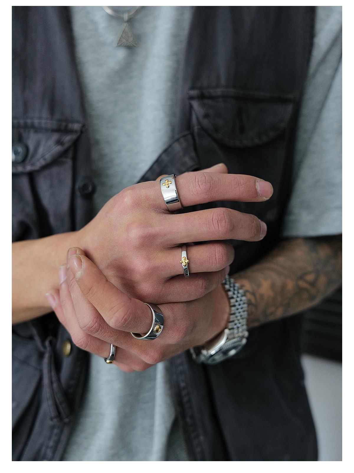 Jewelry Hip-hop Jewelry Rings Open Size Chrome Ring (Size 7-13) Size ONE SIZE - 6 Thumbnail