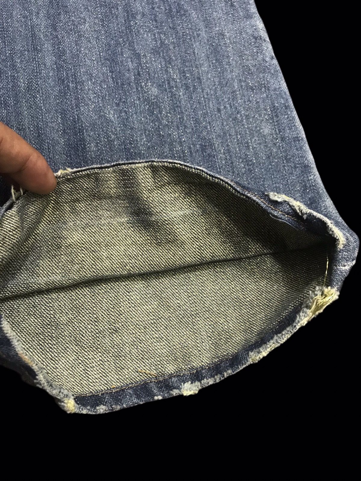 Japanese Brand 💥FLARE💥Rare Root Thre Flare Low Rise Distressed Denim F163 Size US 35 - 17 Thumbnail