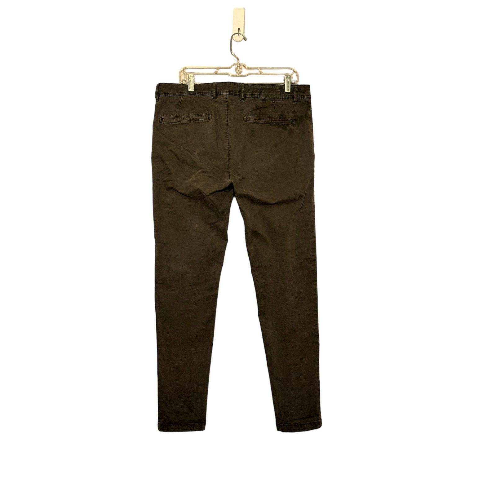Zara Zara Man moss green straight leg casual pants size 34 Size 34" / US 12 / IT 48 - 2 Thumbnail