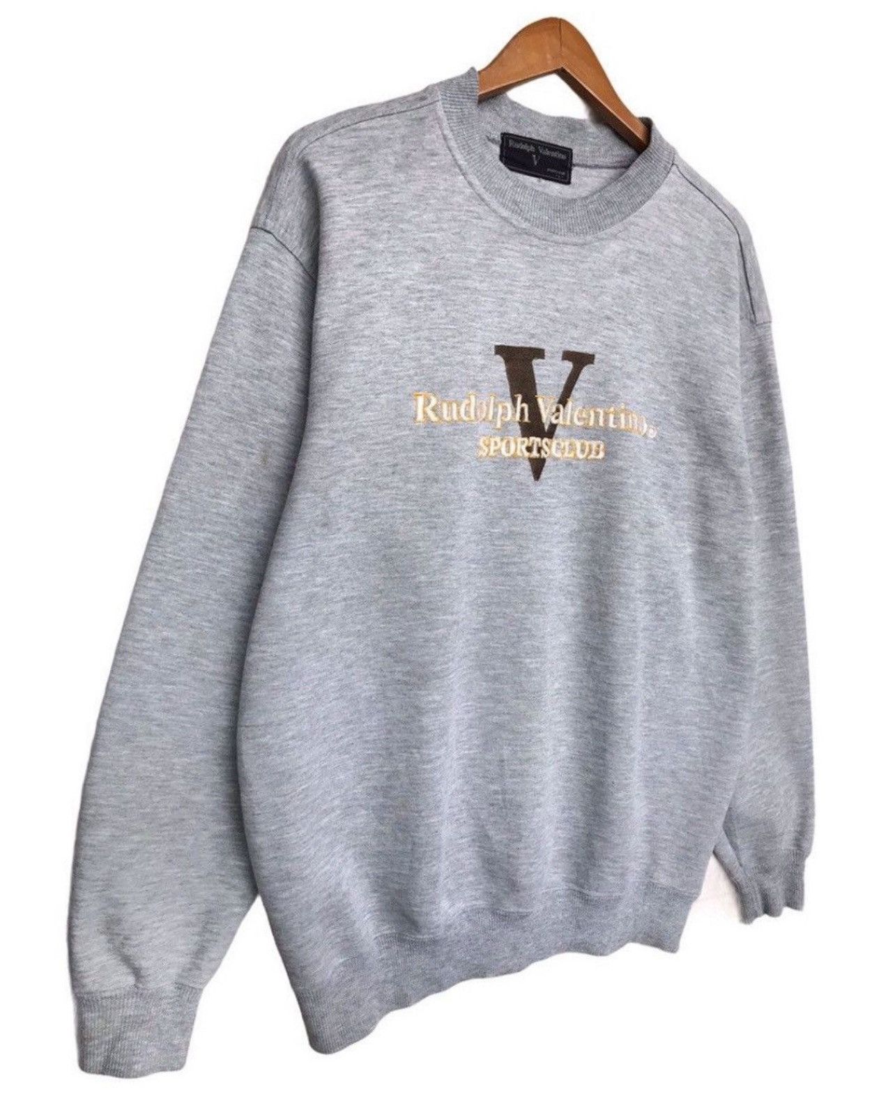 Valentino × Vintage Vintage Rudolph Valentino Embroidered Big Logo Sweatshirt Size US L / EU 52-54 / 3 - 3 Thumbnail