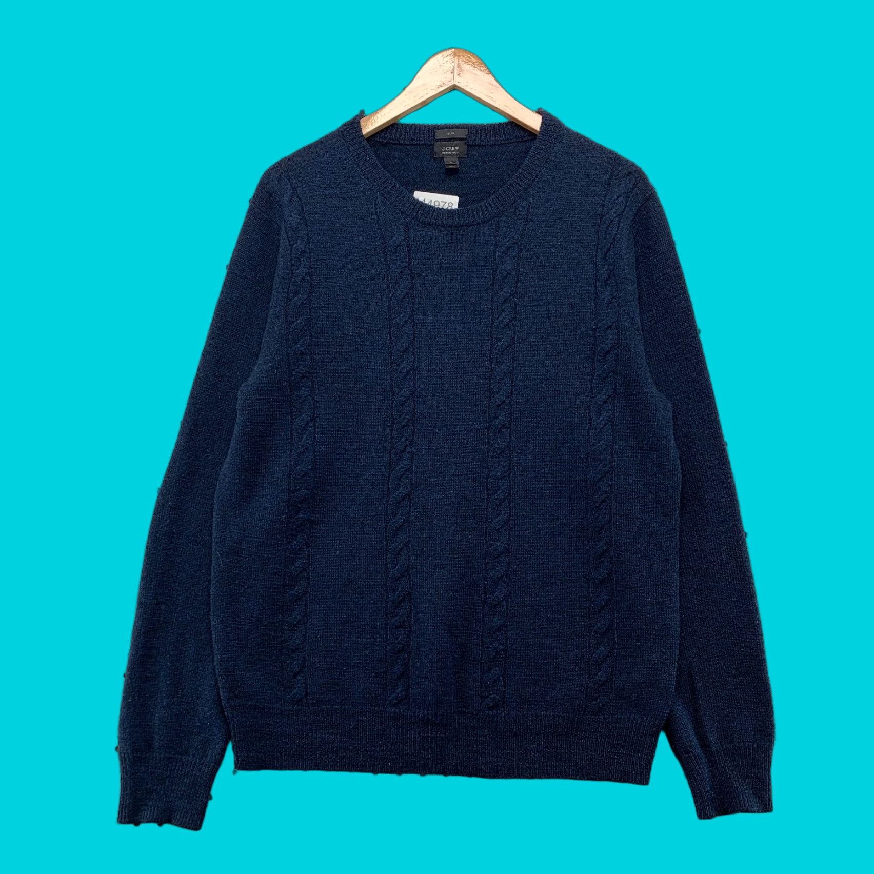 J.Crew JCrew Wool Sweater Men Large Navy Blue Slim 100% Merino Crewneck Business School Shirt Mens L Navy Wool Crewneck Pullover Winter Fall Spring 90s? Size US L / EU 52-54 / 3 - 1 Thumbnail