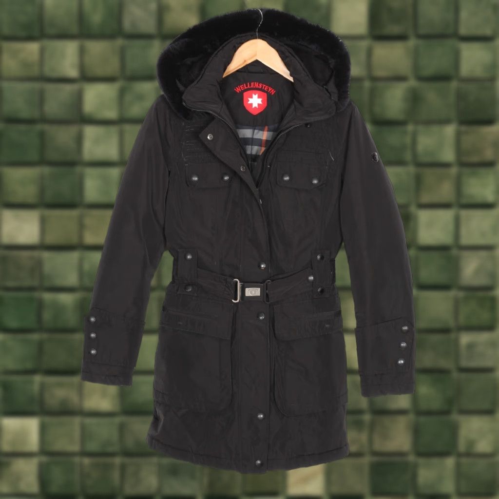 Vintage WELLENSTEYN Mystery Parka Jacket Women S Fur Hooded Belted MJ6380 Size S / US 4 / IT 40 - 1 Thumbnail