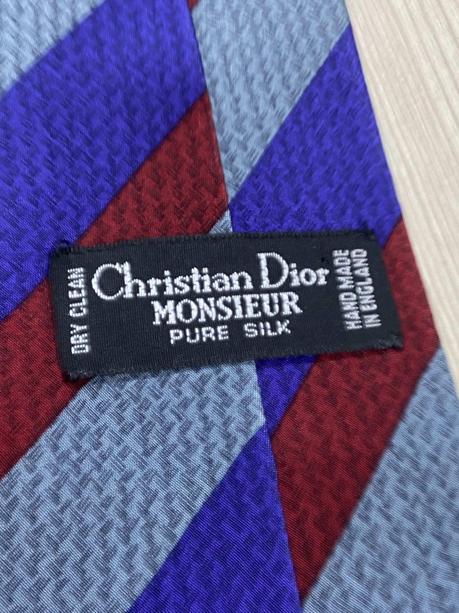 Christian Dior Monsieur Christian Dior Monsieur Striped Tie for Men Silk Size ONE SIZE - 3 Thumbnail