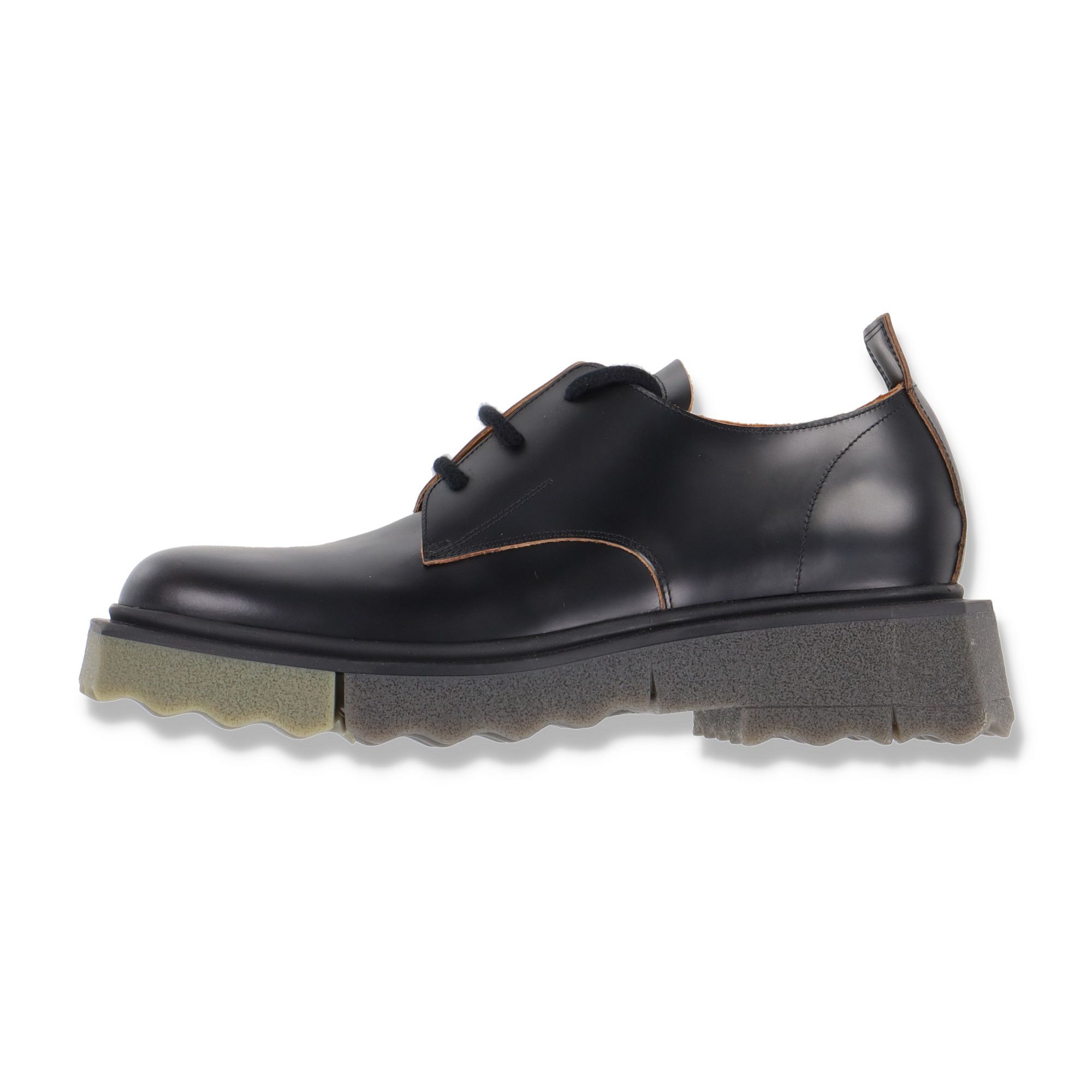 Off-White Black Leather Spongesole Derby Shoes Size US 10 / EU 43 - 1 Thumbnail