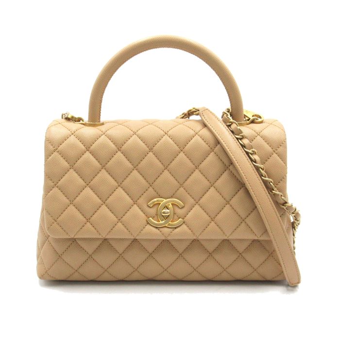 Chanel CHANEL coco handle 29 Beige Caviar Skin (Grained Calf) A92991 ...