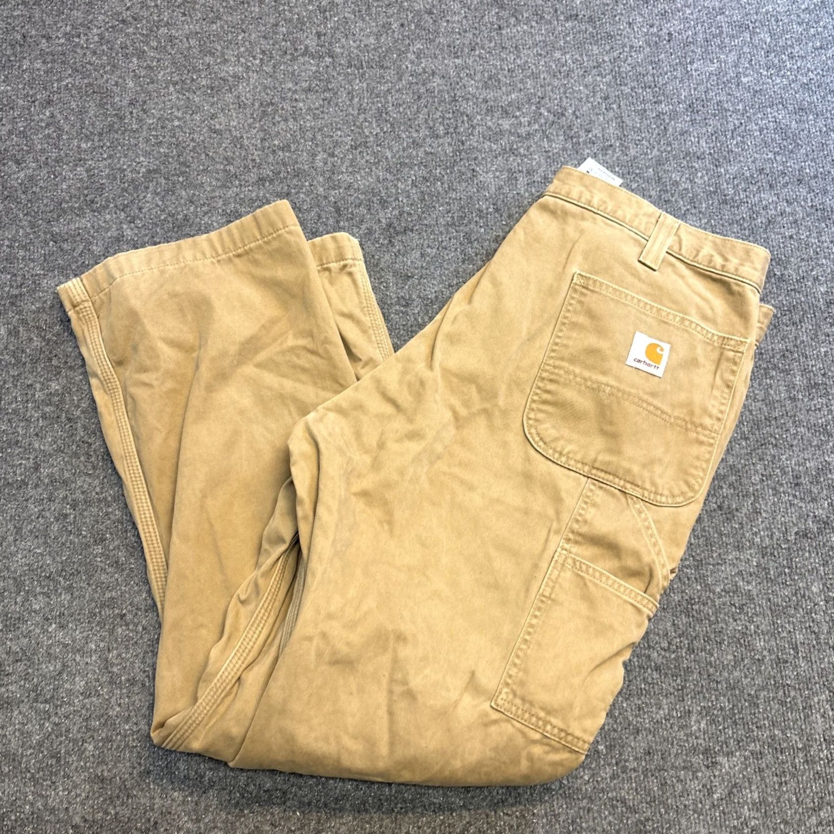 Carhartt VINTAGE Carhartt Pants Flannel Lined 100070-253 Relaxed Distressed Workwear 38x30 Beige Cotton Straight Mens Pants Size US 38 / EU 54 - 2 Thumbnail