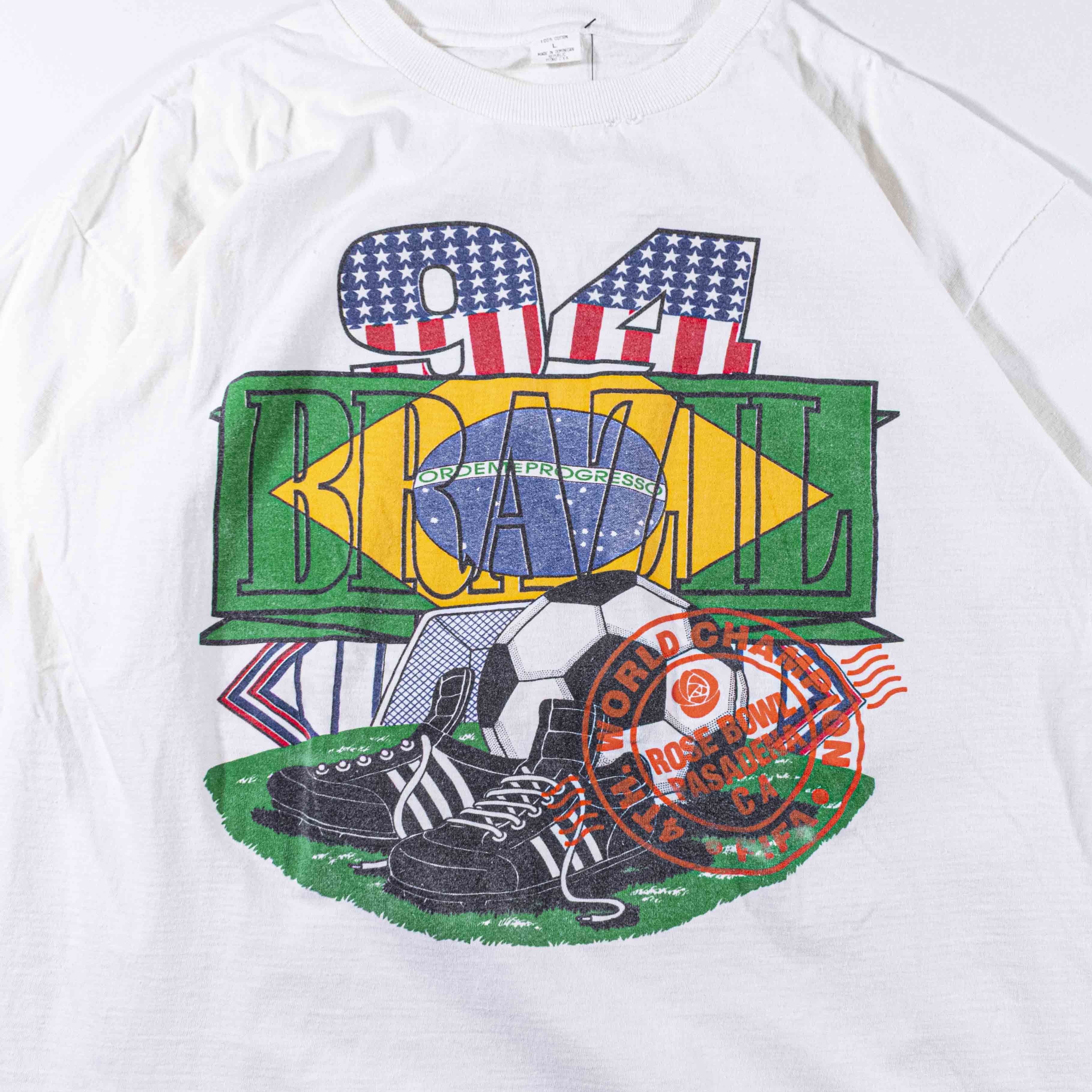 Vintage Vintage 1994 World Cup Brazil Champions T-Shirt Rose Bowl 94 Size US L / EU 52-54 / 3 - 9 Thumbnail