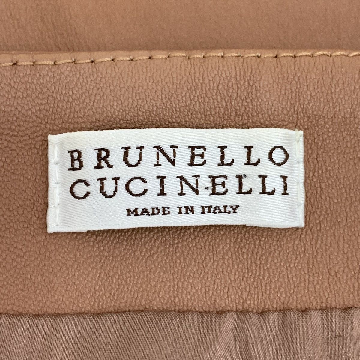 Brunello Cucinelli Brunello Cucinelli Brown Leather Casual Skirt K26WX Size 27" / US 4 / IT 40 - 5 Thumbnail